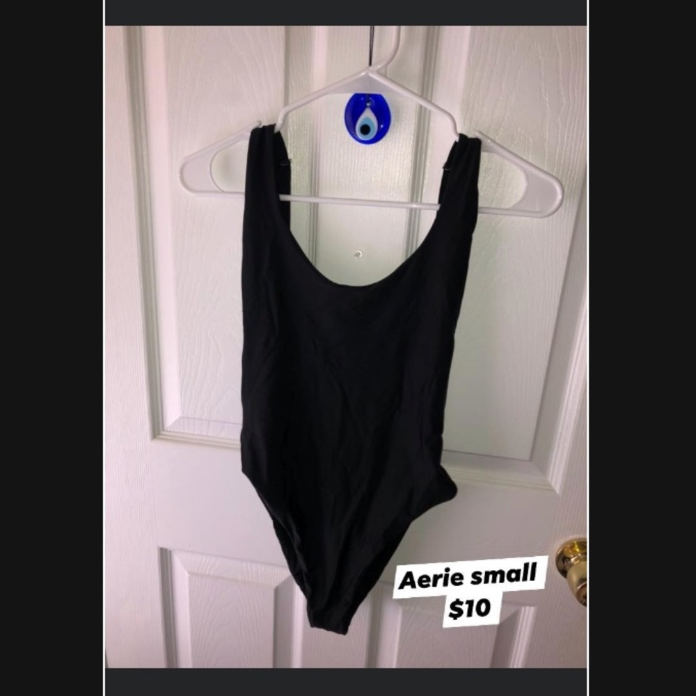 Small Aerie black one piece scoop back swimsuit